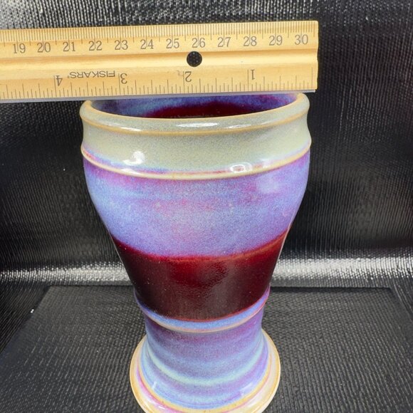 Hand Made Stoneware Tall Coffee Mug Cup Beer Cup Mug Artist Signed Vase Vessel - Picture 3 of 12